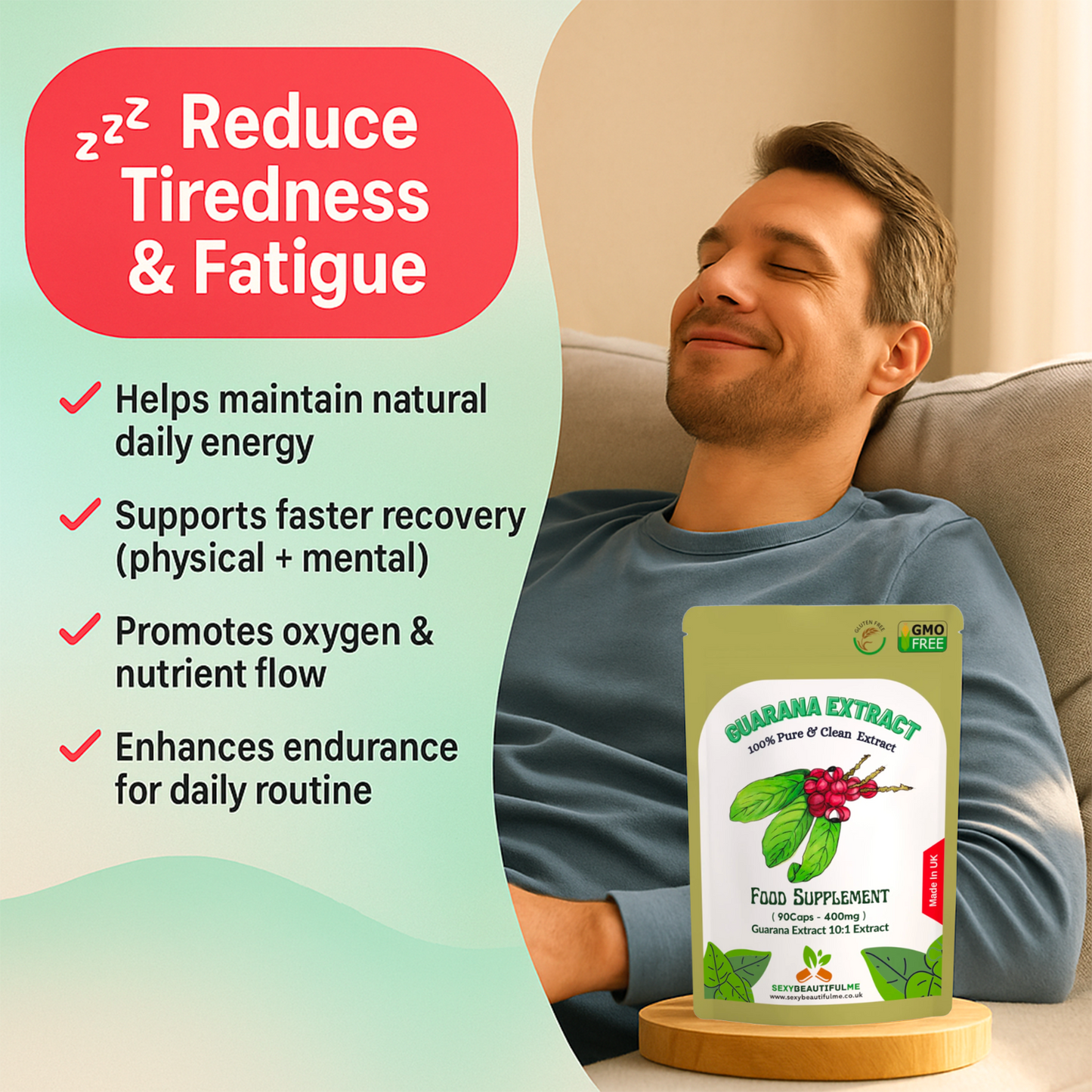 High Strength Guarana Extract 4000mg | 100% Natural | Weight & Energy Support