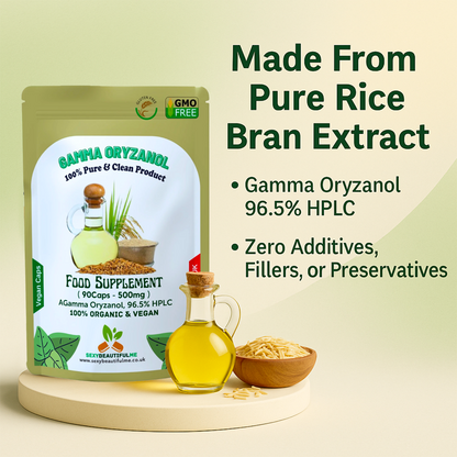 Gamma Oryzanol 500mg | 96.5% Pure HPLC | Muscle, Athletic & Cholesterol Health
