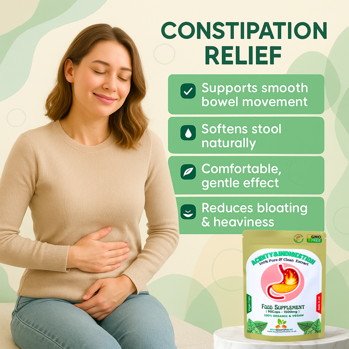 Acidity & Indigestion Complex Caps 1500mg–acidity &Reflux Relief – Vegan Product