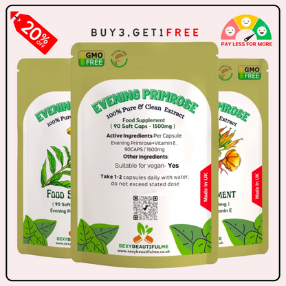 Evening Primrose Oil 1500mg Softgel Capsules Cold Pressed GLA Supplement