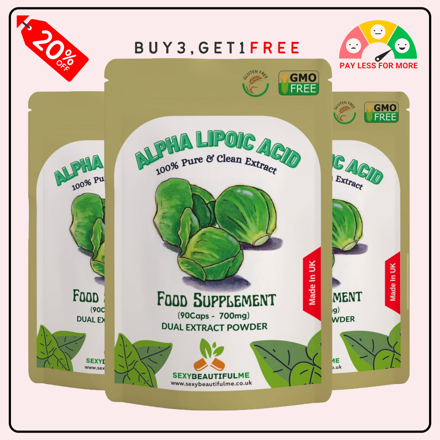 Alpha Lipoic Acid 700mg Capsules | 99% R-ALA | 100% Natural Antioxidant Support
