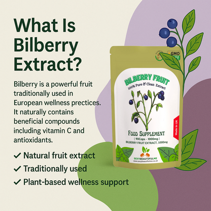 Bilberry Extract Capsules, 1000mg-Vegan Capsule- 100% Natural & Strong