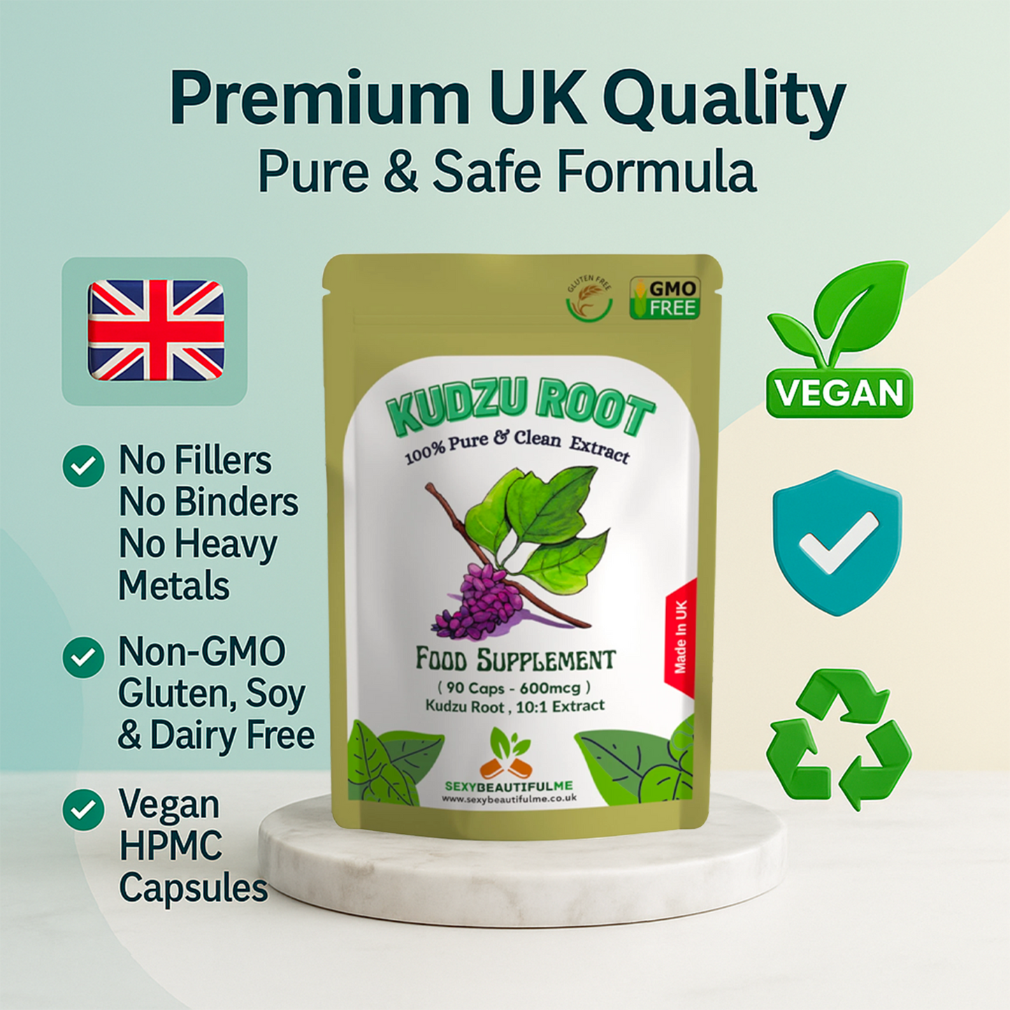 KUDZU Extract Capsules 6000mg Help With HANGOVER, NICOTINE&ALCOHOL CRAVINGS