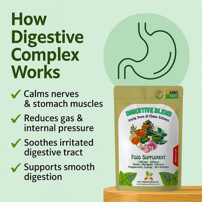 Digestive Complex 6000mg–Stomach Cramp&Bloating Relief–Digestive Health Capsules