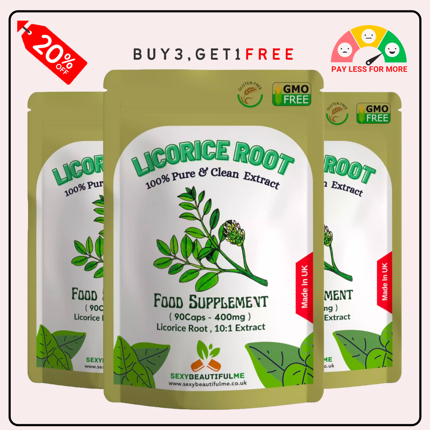 Licorice Root Extract Capsules 4000mg-Vegan capsules - Digestion System Support