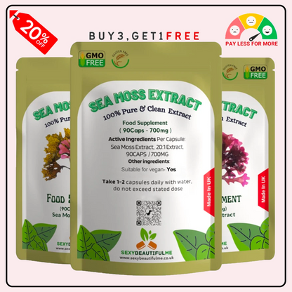 Sea Moss Capsules 14000mg , 100% Clean & Natural Vegan Capsules Genuine Sea Moss
