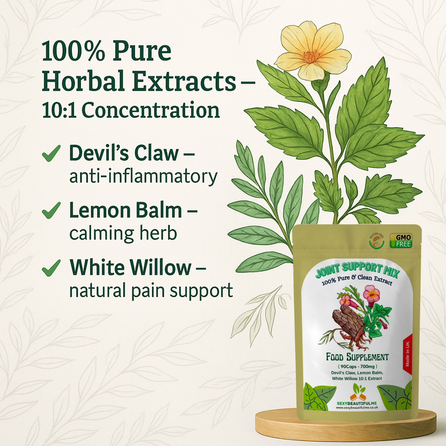 Joint Support Mix Capsule 7000mg-Devil Claw+Lemon Balm+While Willow-Joint Health