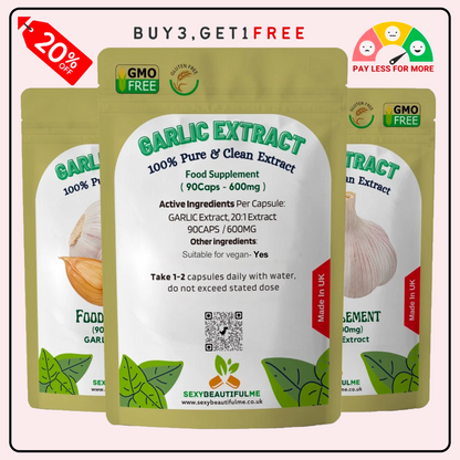 GARLIC Capsules 12,000mg-Super Strong Fermented Garlic Extract-Immune Support
