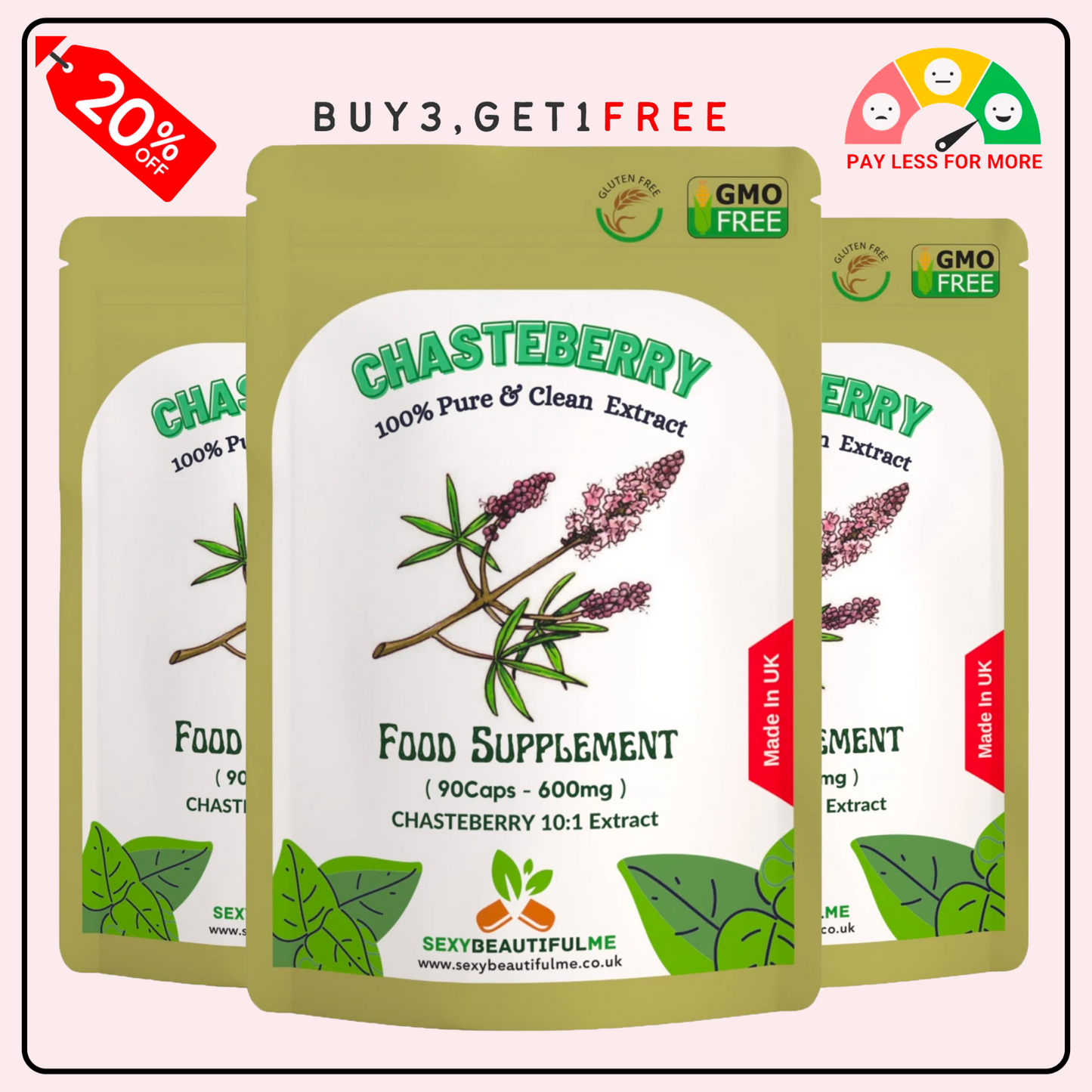 Vitex Fruit Capsules 6000mg (Chasteberry Fruit)-(Agnus Castus) Women's Health