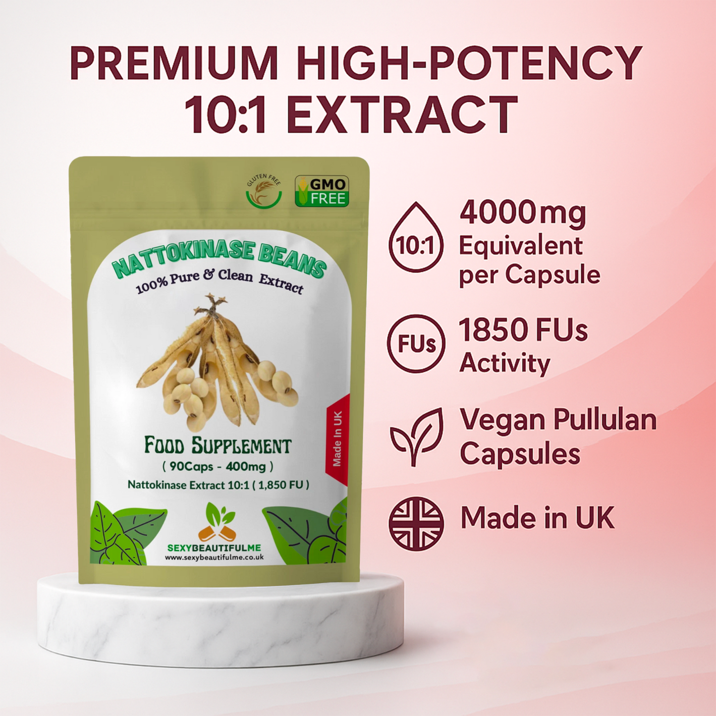 Nattokinase 1850FUs Pillole – Sangue Salute, Circolazione & Pressione Supporto