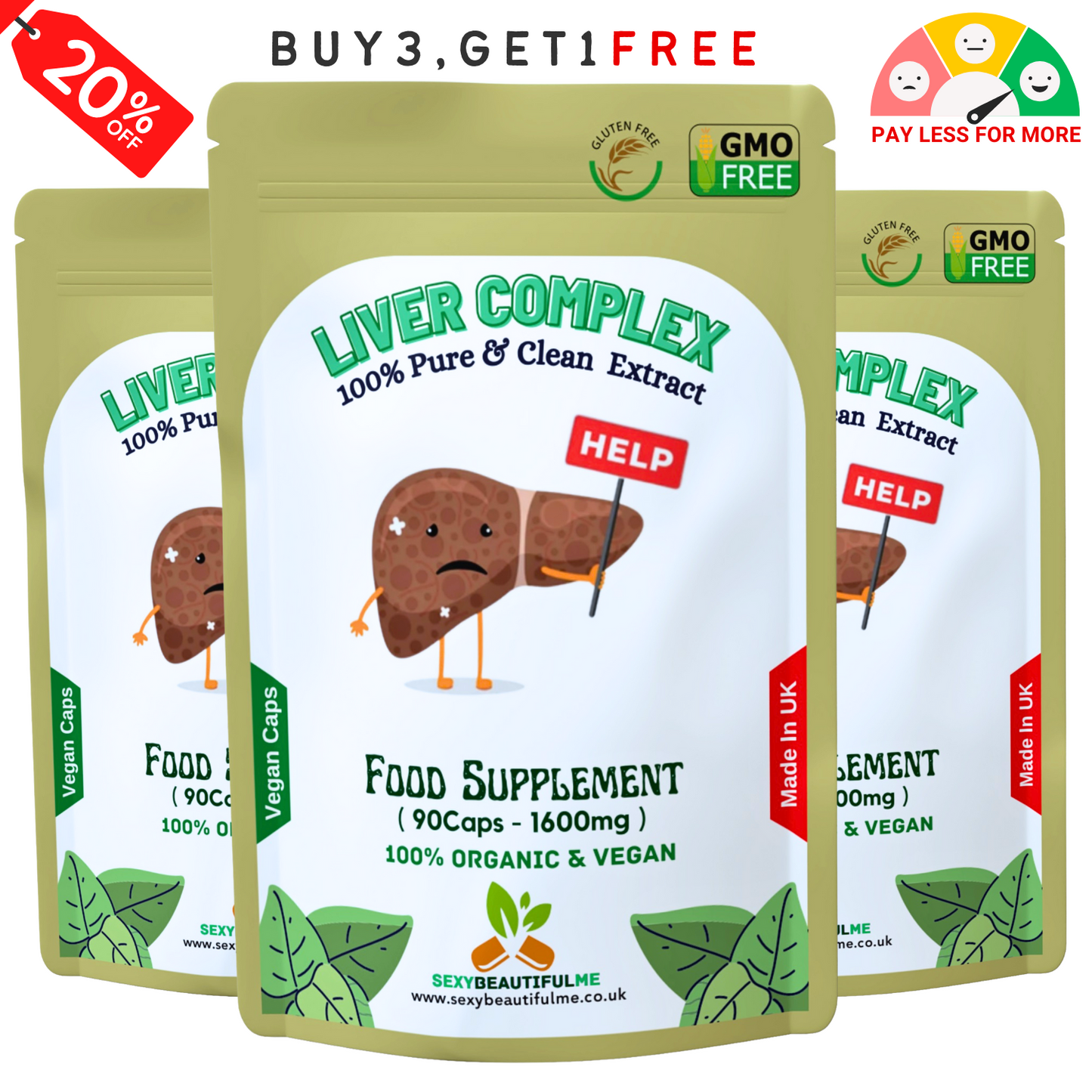 Liver Health Complex Caps 1600mg-Liver Detox, Fatty Liver Support-Vegan Product
