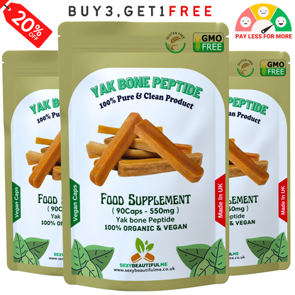 Yak Bone Collagen Capsules 550mg–Bone , Gut & Healthy Hair , Skin Support-Vegan