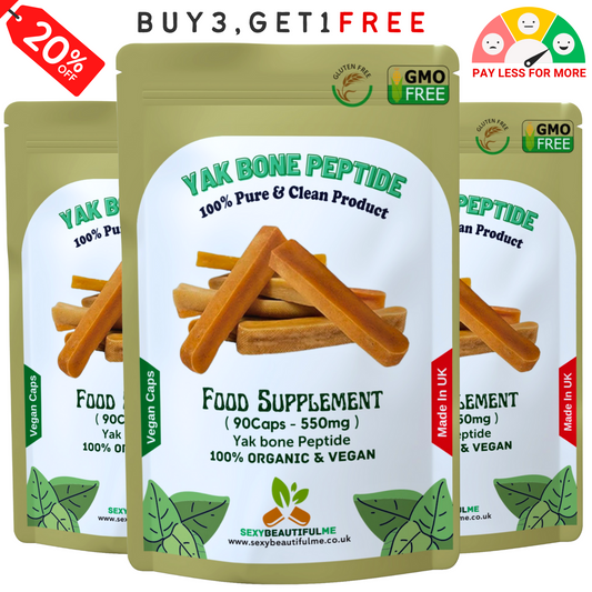 Yak Bone Collagen Capsules 550mg–Bone , Gut & Healthy Hair , Skin Support-Vegan