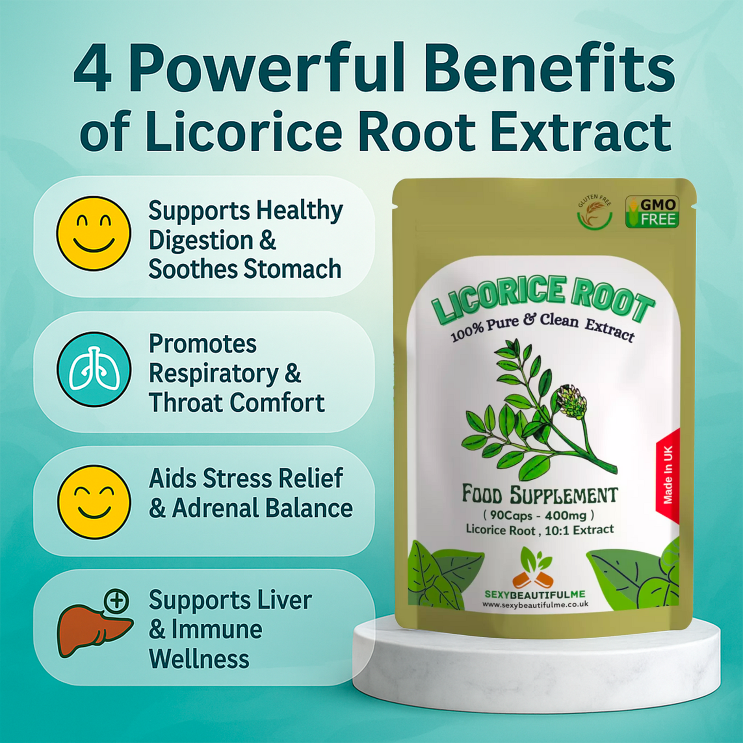 Licorice Root Extract Capsules 4000mg-Vegan capsules - Digestion System Support