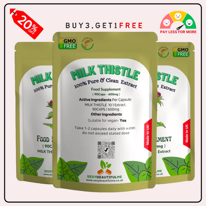 Milk Thistle Capsules 6000mg-90% Silymarin-Help to Detox Liver & Digestion