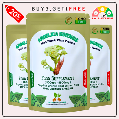 Angelica Sinensis 5500mg Capsule- Dong Quai - PMS Relief, Estrogen Balance-VEGAN