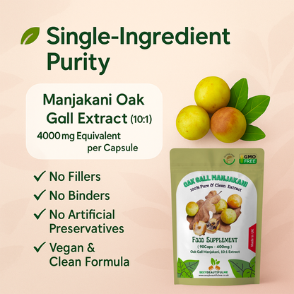 Manjakani Oak Gall 400mg Capsules – Women’s Wellness & Balance – Vegan – UK Made