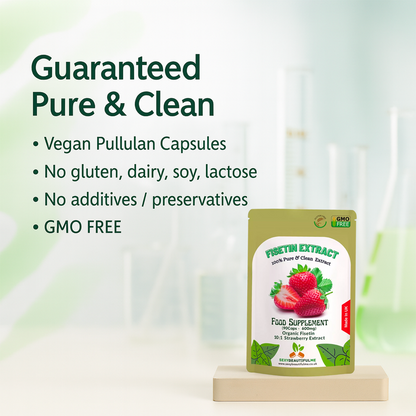 Fisetin Strawberry Extract Capsules 6000mg 10:1 extract–Strong & Effective Vegan