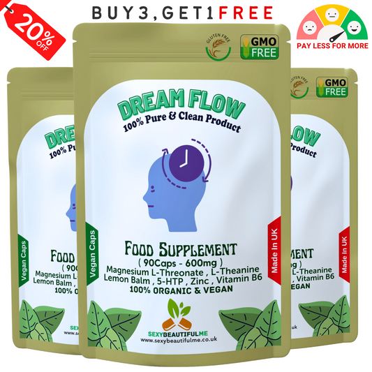 Dream Flow 600mg Capsules – Natural Sleep & Cognitive Health Supplement-Vegan