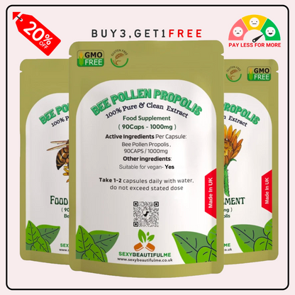 Bee Pollen Propolis Capsules 1000mg-Anti-Inflammatory, Antioxidant, Boost Energy