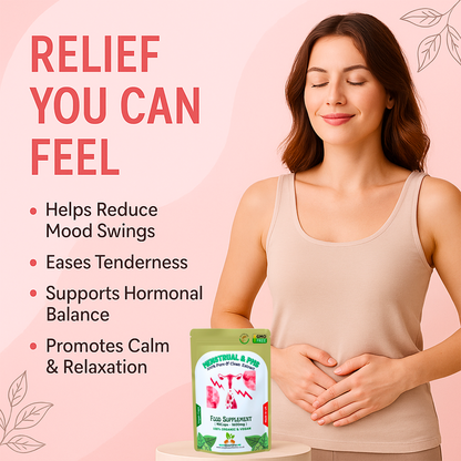 Menstrual & PMT Complex 1600mg–Mood Swings & Tenderness Relief–100%Vegan Product