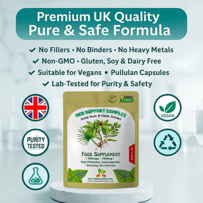 MEN SUPPORT COMPLEX Capsules-7000mg-Saw Plamento,Ashwaganda,Ginseng-10:1 Extract