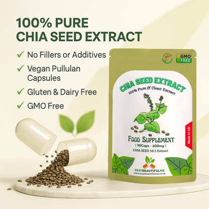 Chia Seed Extract Capsules, 6000mg per Cap, Cholesterol Health & Weight Control