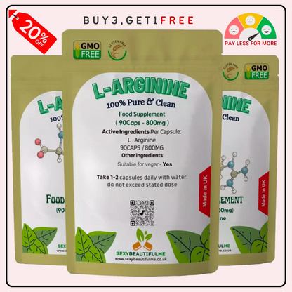 L-Arginine 800mg | Muscle &Workout Support | Natural Energy &Recovery | Veg Caps