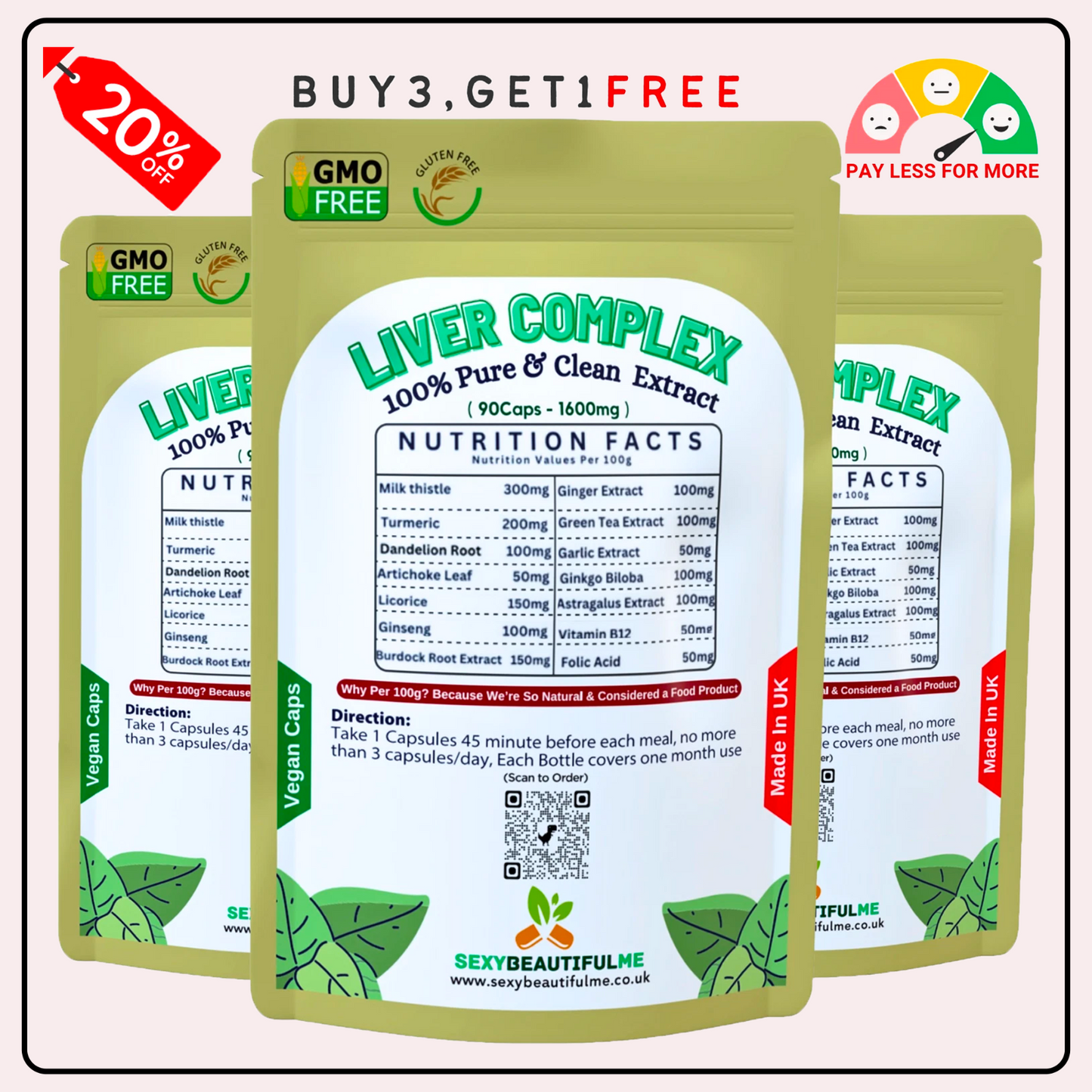 Liver Health Complex Caps 1600mg-Liver Detox, Fatty Liver Support-Vegan Product