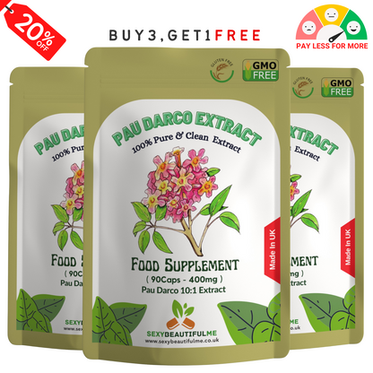 Pau D'arco Capsules 4000mg -Vegan Capsule- Anti-Inflammation -100% Natural
