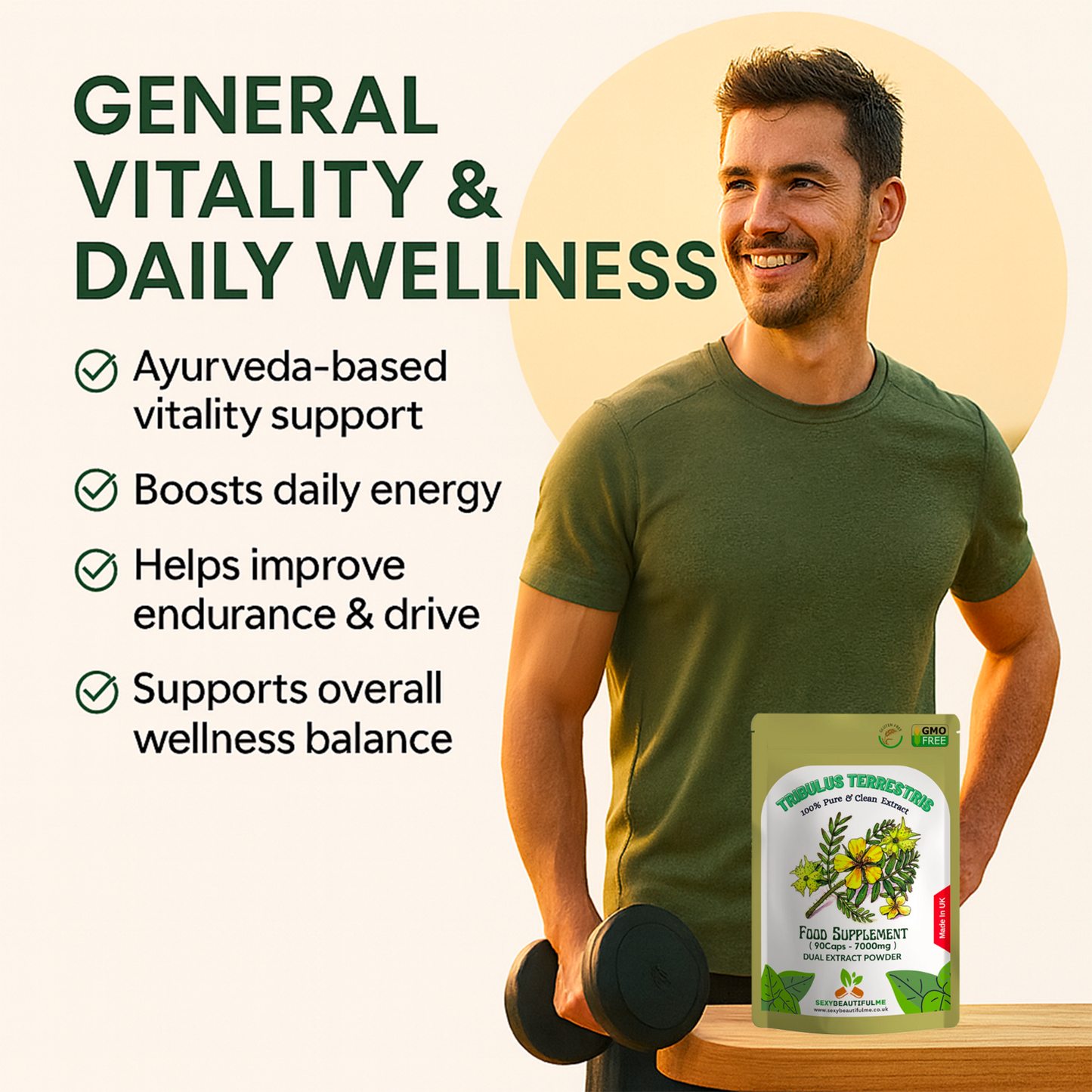 Tribulus Capsules 7000mg–Testosterone, Strength& Male Wellness–2:1 Extract-Vegan