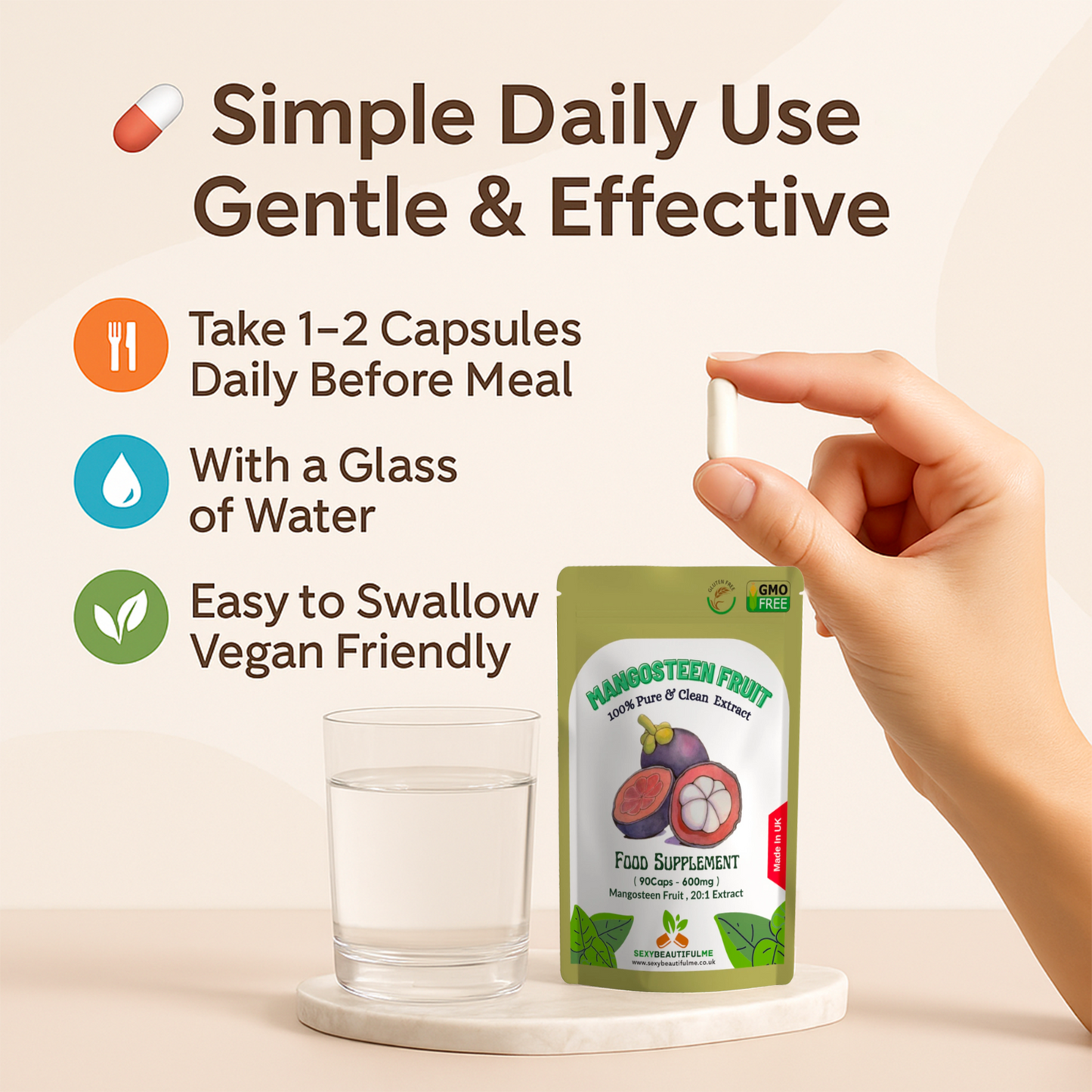 Mangosteen Fruit Capsules 12000mg, Weight Control, 100% Natural & Strong