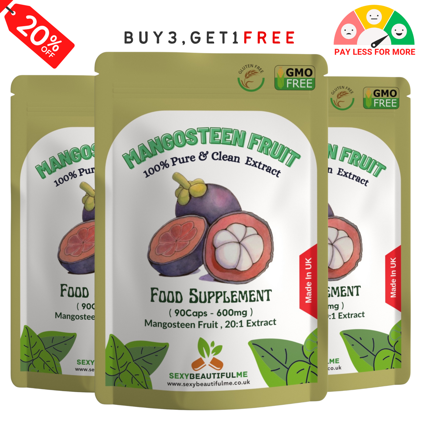 Mangosteen Fruit Capsules 12000mg, Weight Control, 100% Natural & Strong