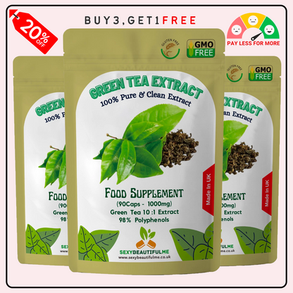 Green Tea Extract Capsules 10,000mg–Antioxidant, Metabolic & Wellness-100%Vegan