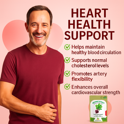 Beetroot Extract Capsule 750mg–20:1 Extract-Heart &Cholesterol Support-100%Vegan