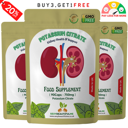 Potassium Citrate Capsules, 750mg-Kidney Health, Muscle Health & Blood Health