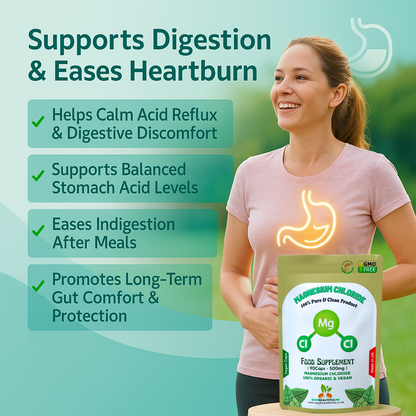 Magnesium Chloride Capsules 500mg–Magnesium Chloride Natural-Vegan & Effective