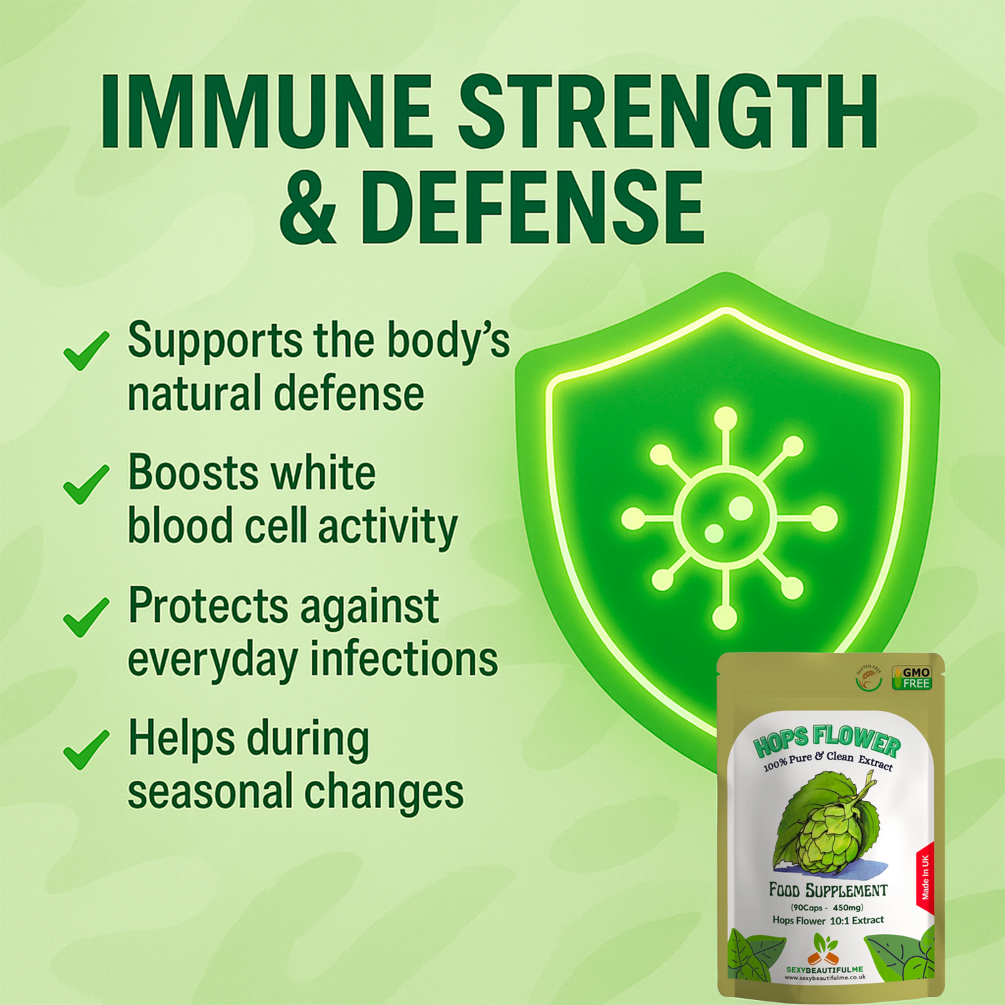 Hops Flower Extract Capsule 4500mg–Sleep Support, Mood Balance&Immunty-100%Vegan