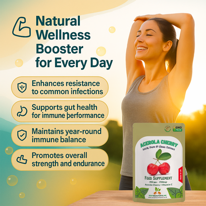 Acerola Cherry Capsules 700mg ( 1000mg Vitamin C)-Immunity & Liver Support