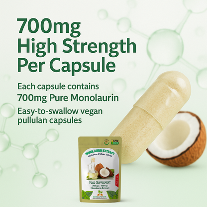Monolaurin Capsules –700 mg | Boost Immune Health, Skin Care & Anti-Inflammation