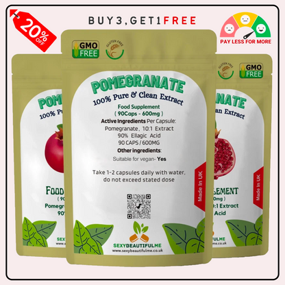 Pomegranate Seed Extract Capsule-6000mg 90% Ellagic Acid-100% Natural & Strong