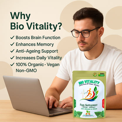 Bio Vitality Complex Caps 1600mg-Brain Health,Memory Support, Anti-Ageing-Vegan