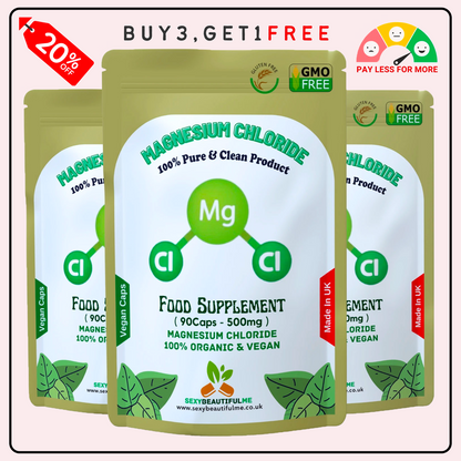 Magnesium Chloride Capsules 500mg–Magnesium Chloride Natural-Vegan & Effective