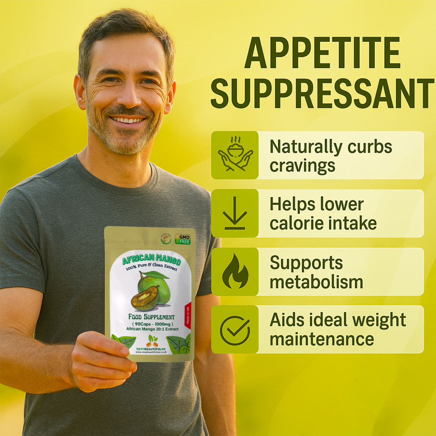 African Mango 20,000mg Capsules – Vegan–Natural Weight Loss & Fat Burner Support