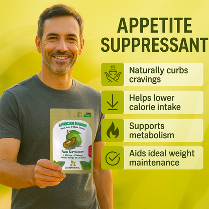African Mango 20,000mg Capsules – Vegan–Natural Weight Loss & Fat Burner Support