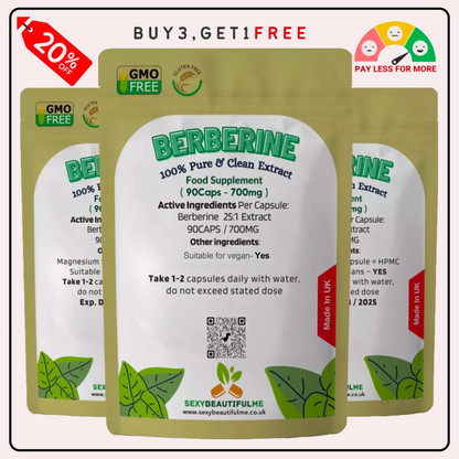 Berberine Extract 17,500mg Capsules-Heart Health,Weight Loss, Blood Sugar Health