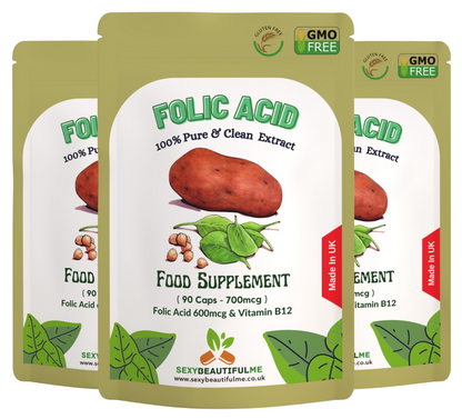 Folic Acid 700mcg + Vitamin B12 Capsules | Reduce Tiredness & Fatigue | Vegan