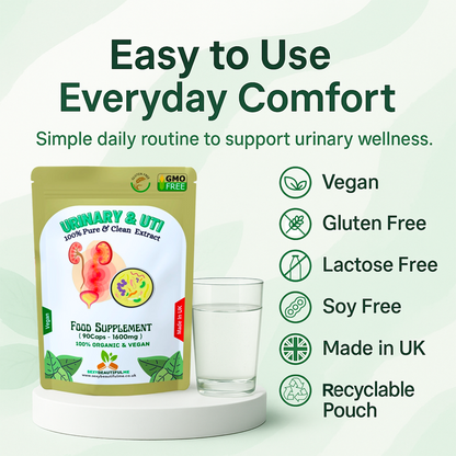 Urinary & UTI Complex 1600mg Capsule | Relief Support | 100%Vegan-Bladder Health