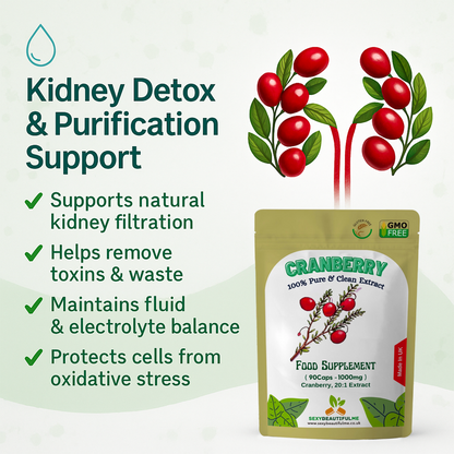 Cranberry Extract Capsules 20,000mg | Natural Vegan Supplement | Urinary Tract