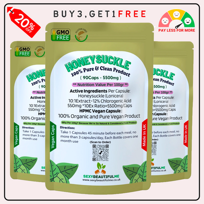 Lonicera Honeysuckle 5500mg–Anti-Inflammatory Capsules with 12% Chlorogenic Acid